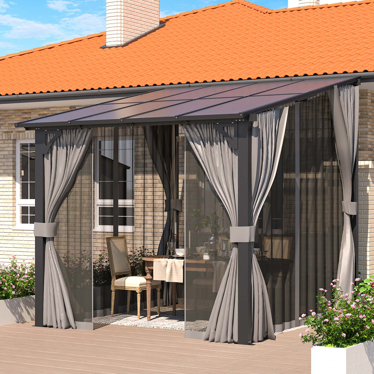 YODOLLA Metal Gazebo 8x8 with Netting