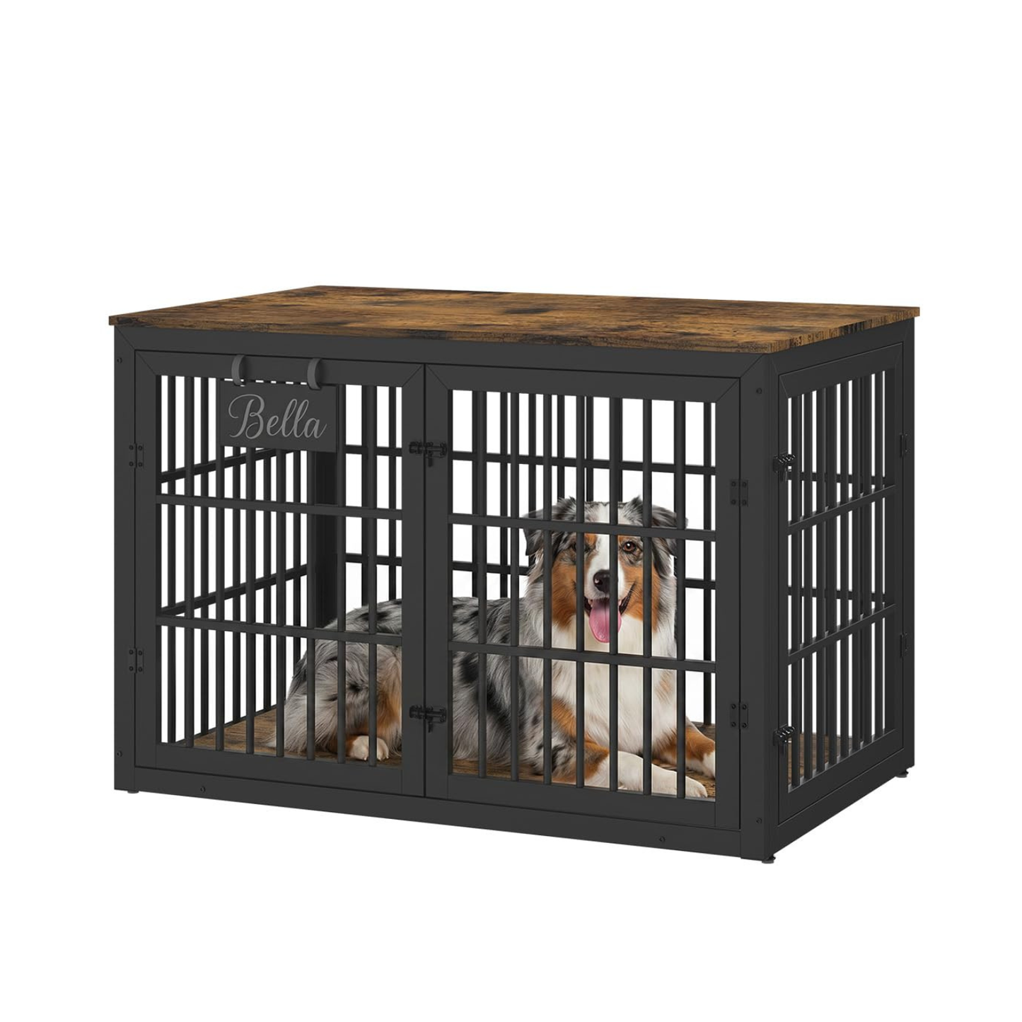 YODOLLA 42‘’ Dog Crate Furniture for X-Large Breed, Rustic Brown