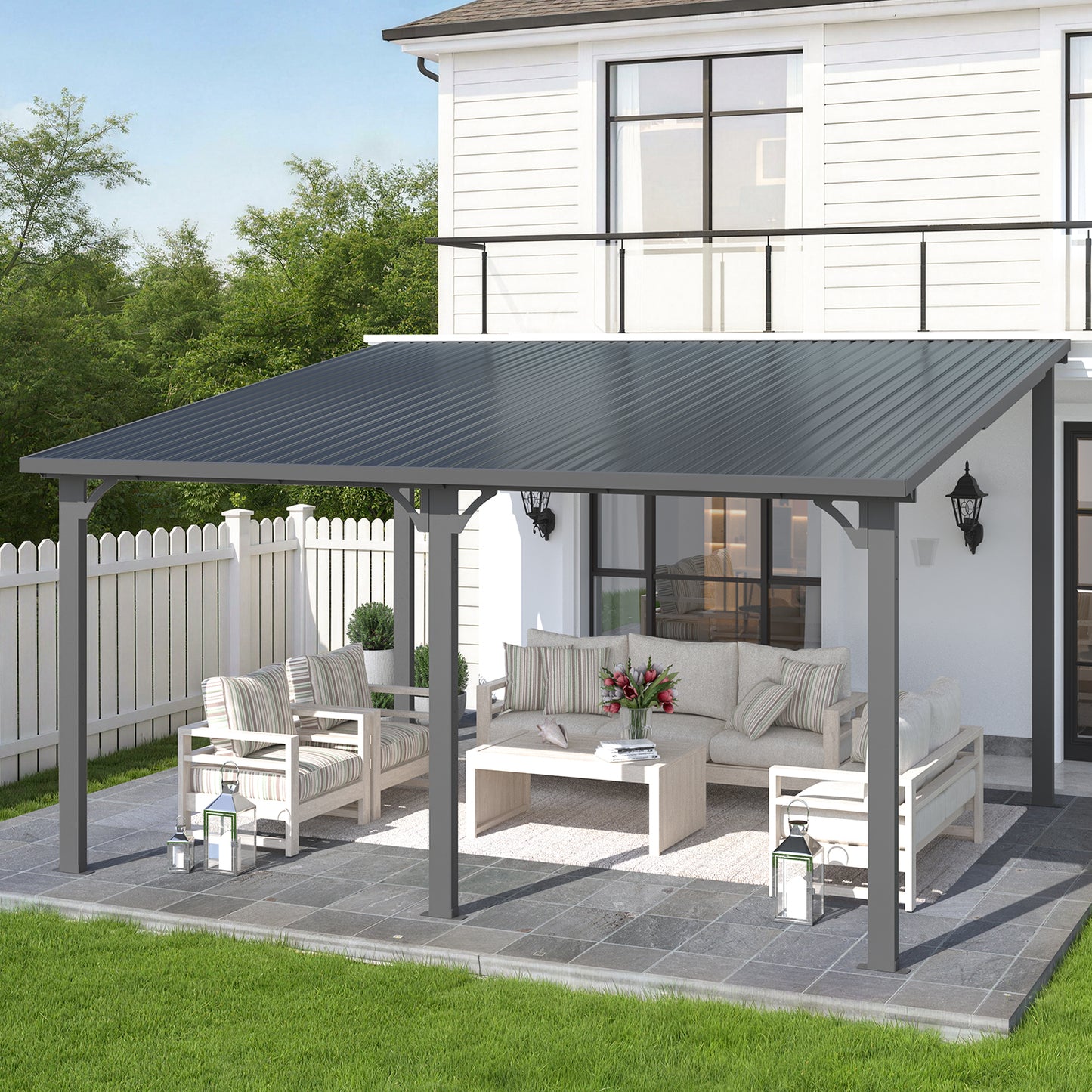 YODOLLA 14' x 12' Outdoor Hardtop Metal Gazebo for Patio