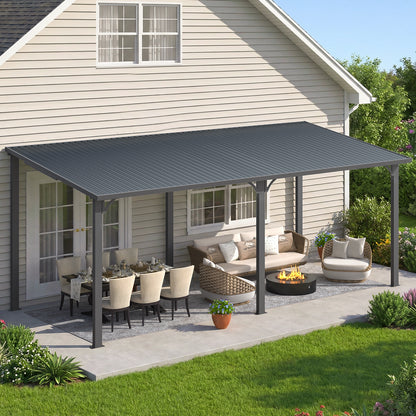 YODOLLA 20' x 8' Outdoor Hardtop Metal Gazebo for Patio