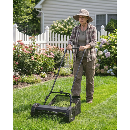 YODOLLA 18-Inch Manual Lawn Mower, 5 Blades Push Reel Lawn Mower