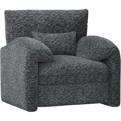 YODOLLA Oversized Armchair, Chenille Mid Century Accent Chair, Comfy Upholstered Single Sofa, Extra Wide Reading Chairs