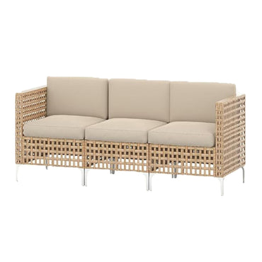 YODOLLA Outdoor Wicker Patio Furniture Sofa, 3 Seats Sofa