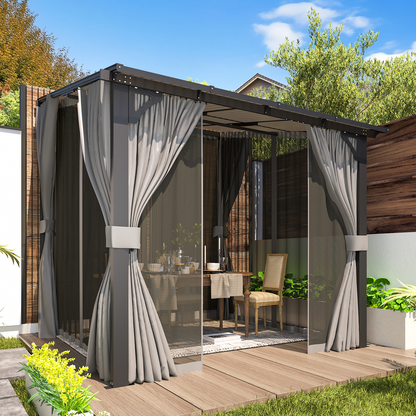 YODOLLA Metal 8x8 Gazebo with Curtains and Netting