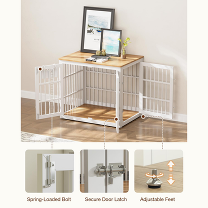 YODOLLA 38'' Dog Crate Furniture for Large Dogs, White
