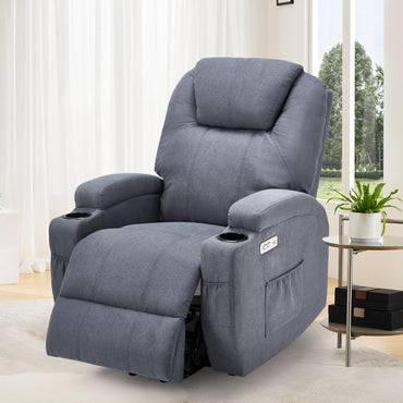 YODOLLA Power Lift Recliner Chair for Elderly with Side Pockets, Fabric, Blue