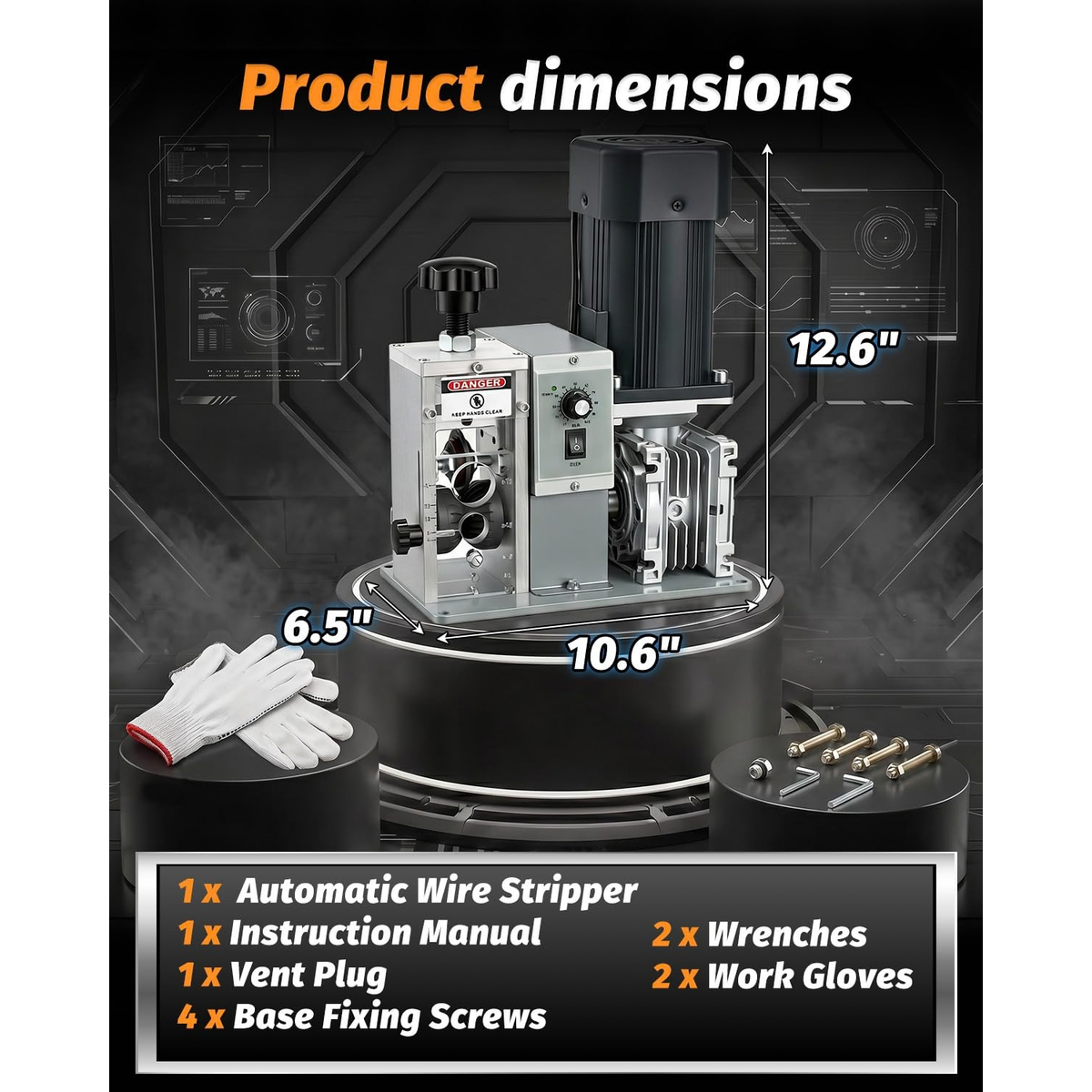 YODOLLA Aluminum Electric Wire Stripper Machine, Gauge Wire 0.06-1.18 in
