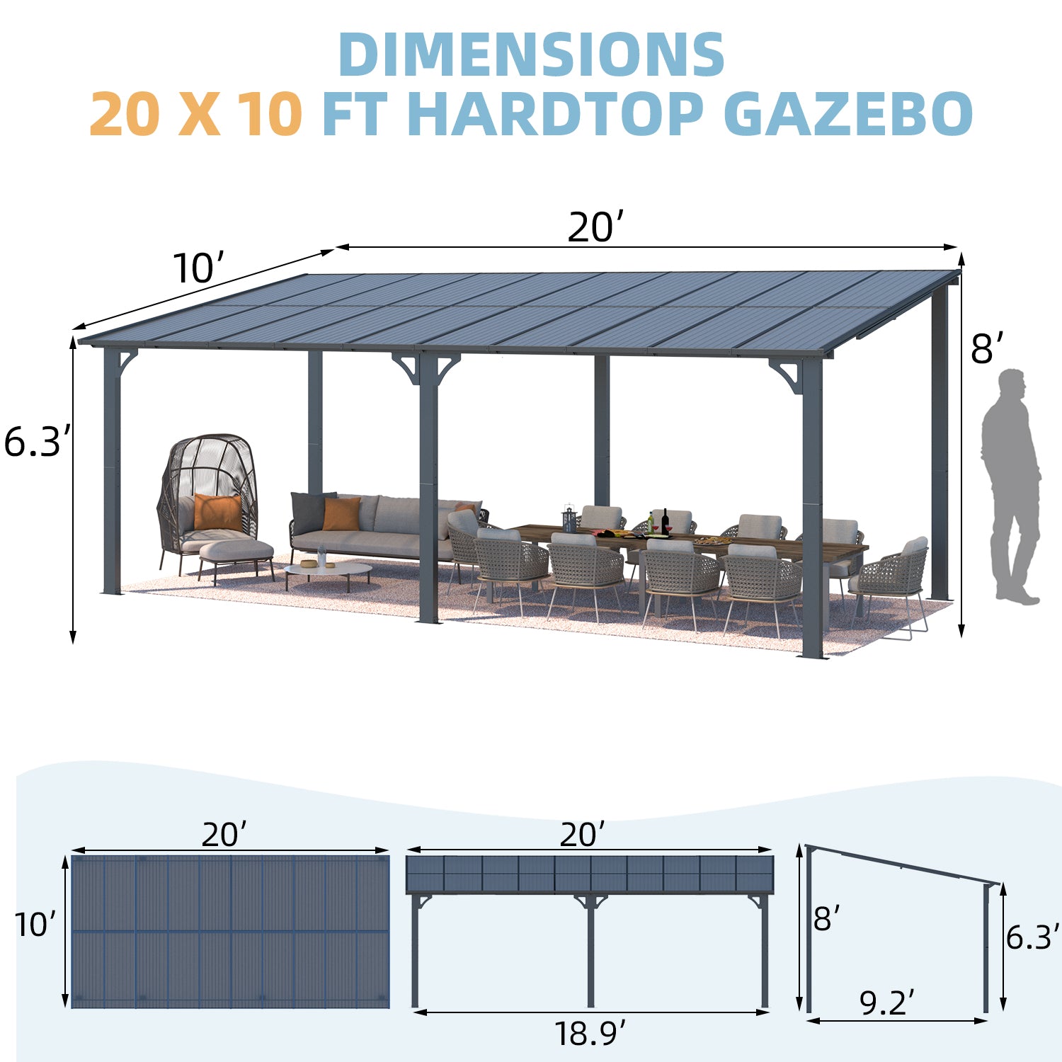 YODOLLA outdoor pergola gazebo.