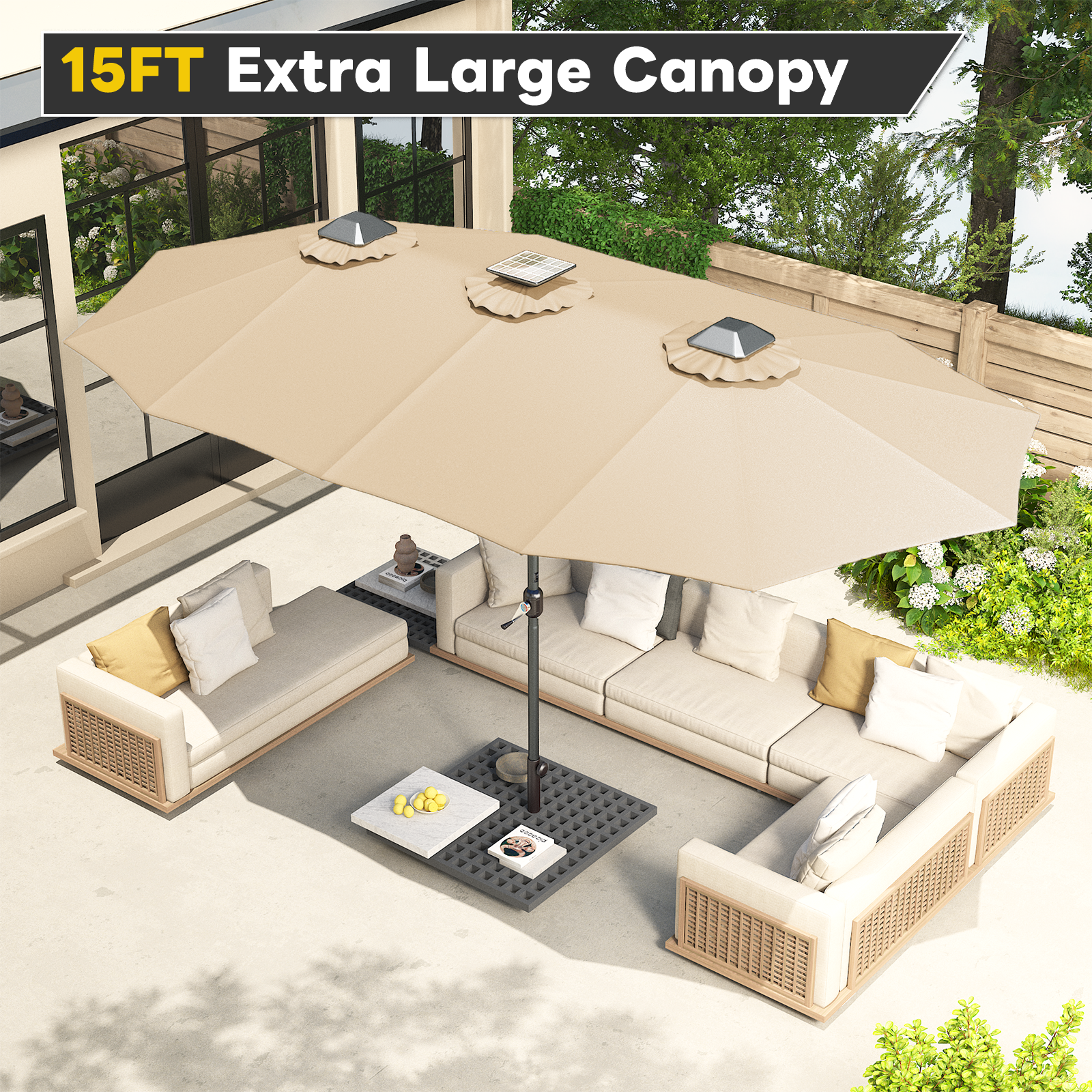 YODOLLA large umbrella for patio waterproof fabric