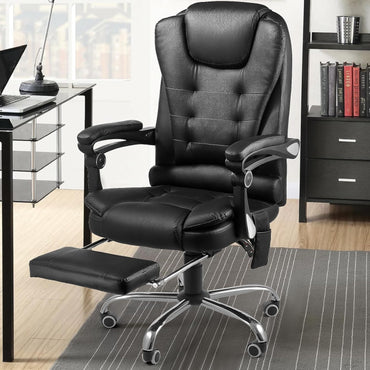 YODOLLA Ergonomic Office Chair with Heat&Massage, PU Leather Black