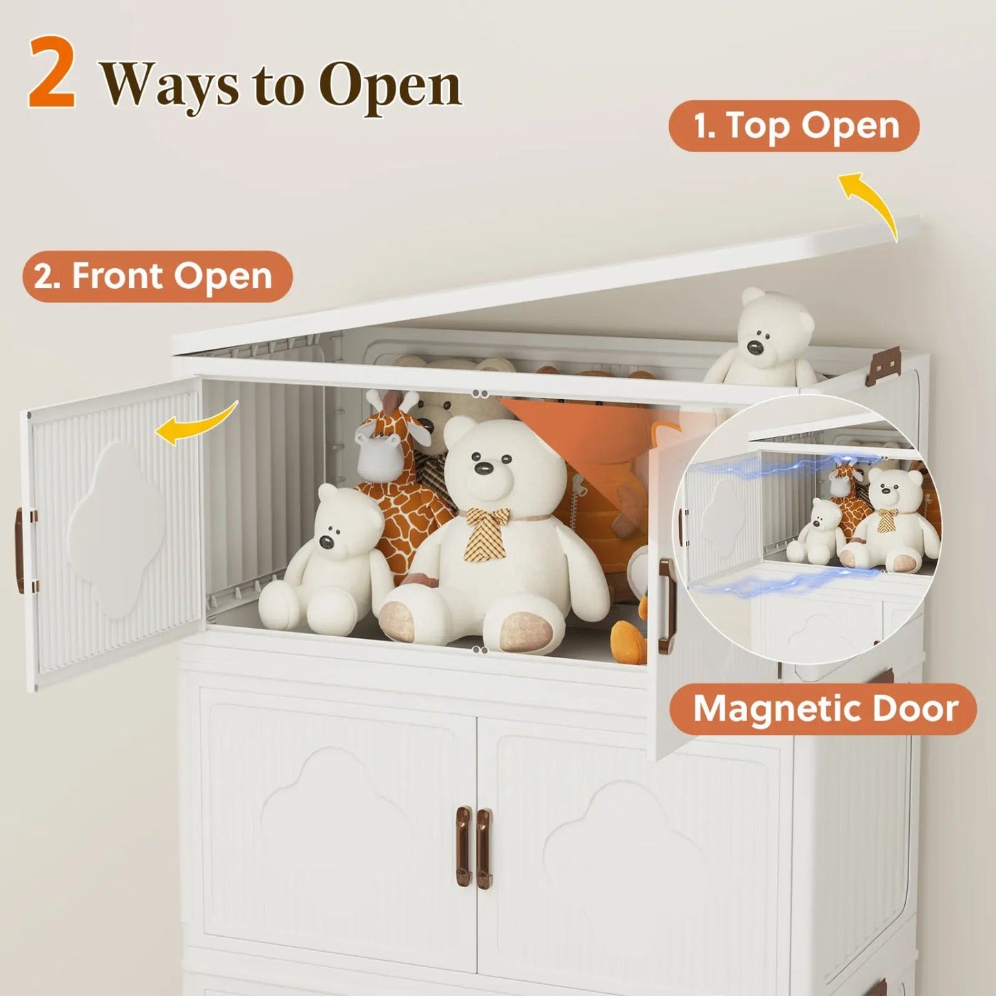 YODOLLA Storage Box Super Large Foldable with Lid Large Stackable Bins