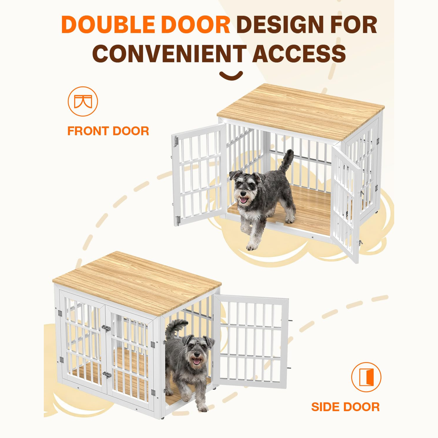 YODOLLA 42'' Dog Crate Furniture for X-Large Breed, White