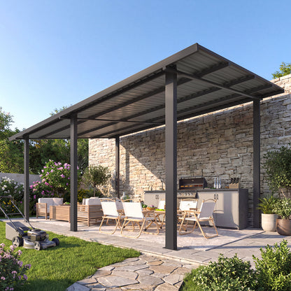 YODOLLA 16' x 10' Outdoor Lean to Hardtop Gazebo for Patio