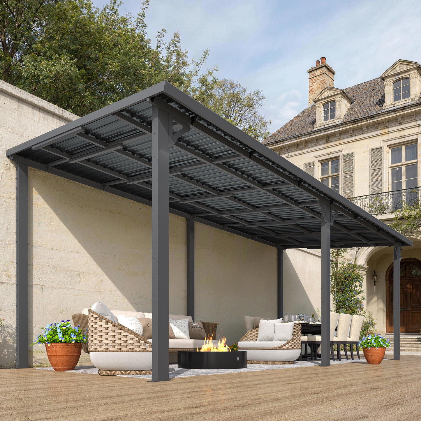 YODOLLA 20' x 8' Outdoor Hardtop Metal Gazebo for Patio