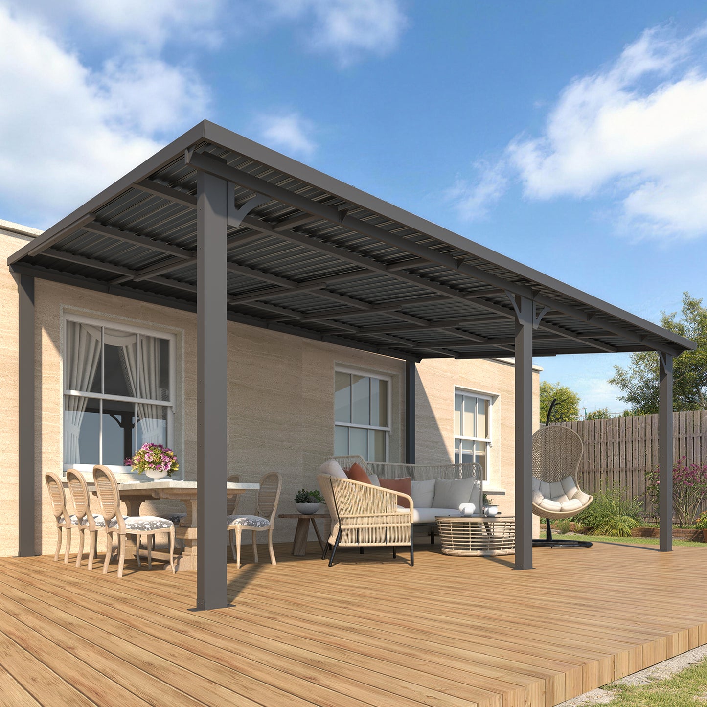 YODOLLA 16' x 12' Outdoor Pergola Hardtop Gazebo