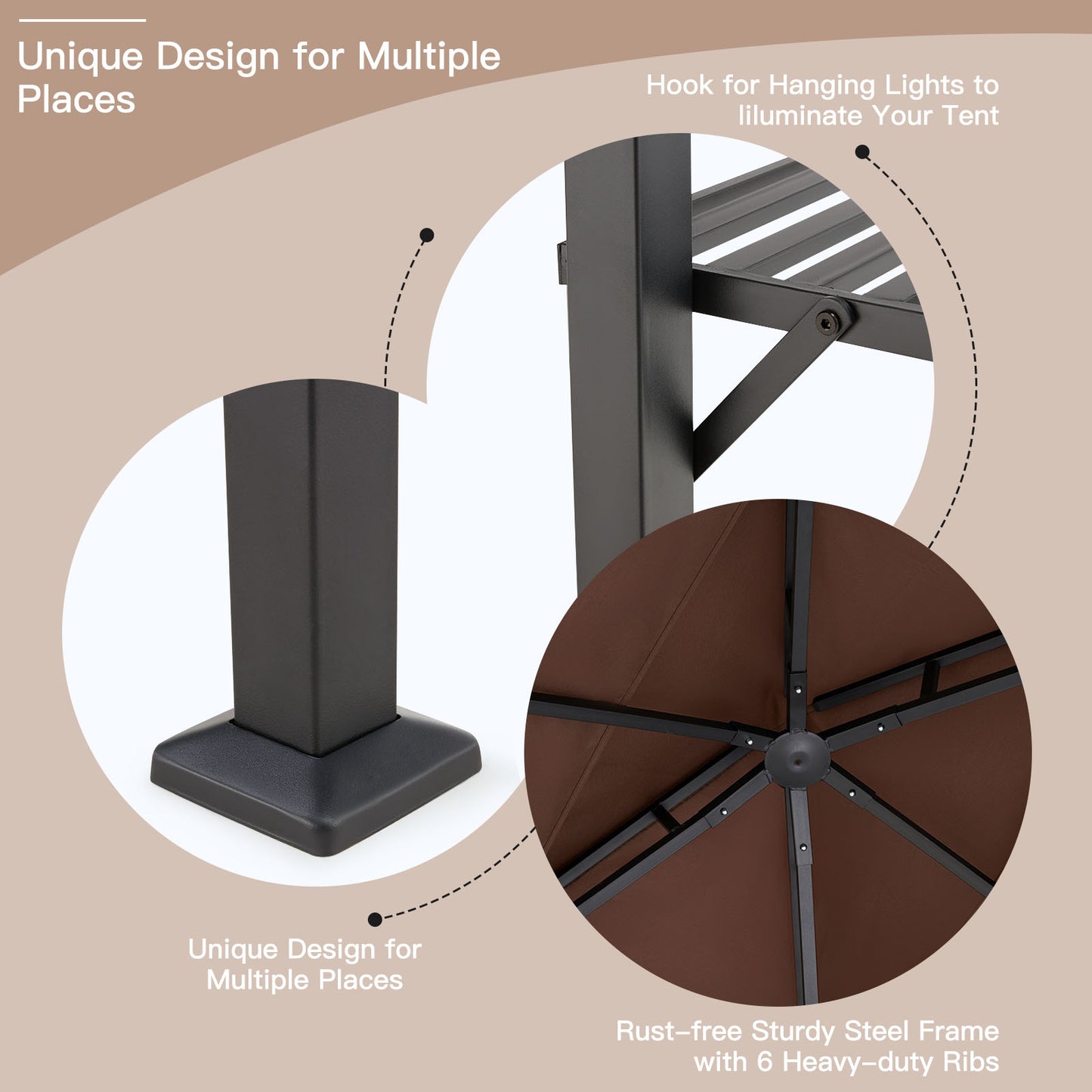 YODOLLA Brown Grill Shelter Gazebo