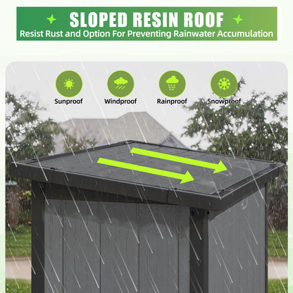 YODOLLA Waterproof Tall Resin Outdoor Storage Cabinet with Adjustable Shelves