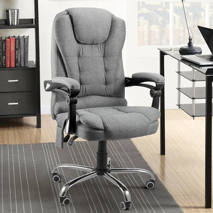 YODOLLA Heated Executive Office Chair with Massage, Fabric Grey