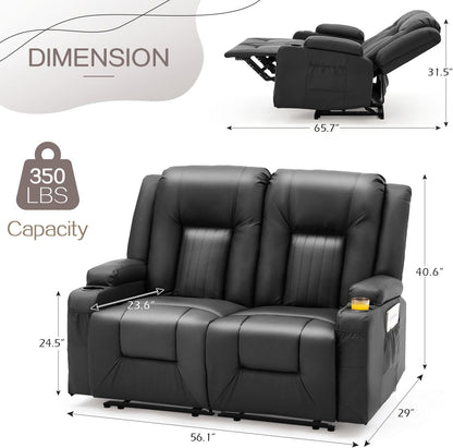 YODOLLA Double Recliner, Home Theater Seating, Black