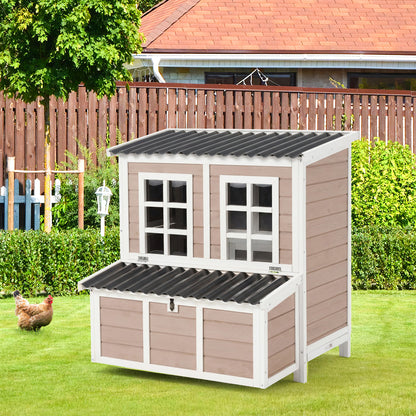YODOLLA Chicken Coop, 40" Large Wooden Chicken Hutch with 3 Lockable Nesting Boxes