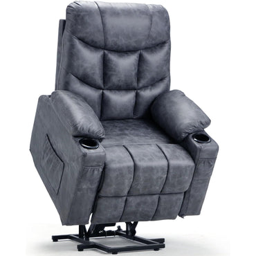 YODOLLA Massage Power Lift Recliner for Elderly, Faux Leather, Bronze Dark Grey