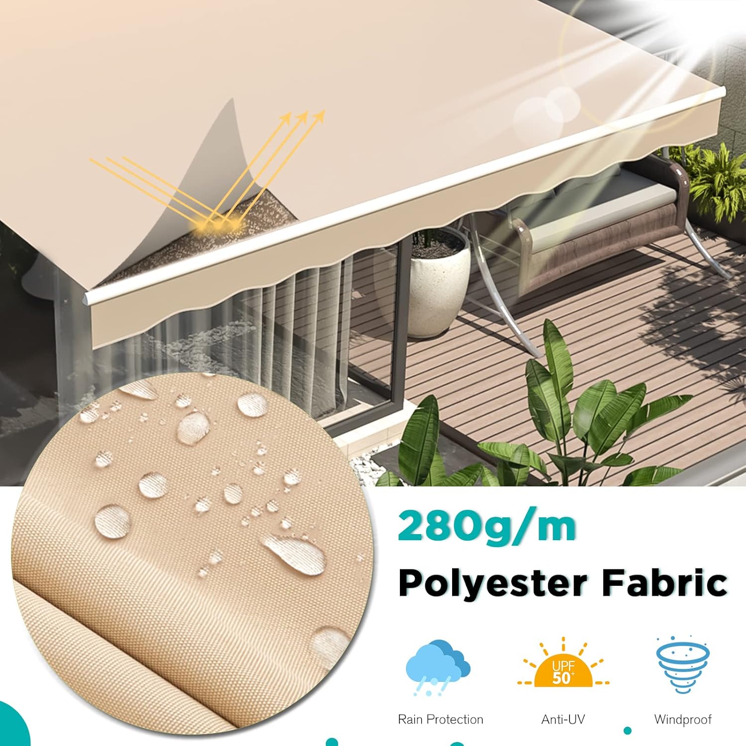 YODOLLA 13'x8' porch awning for added outdoor comfort.