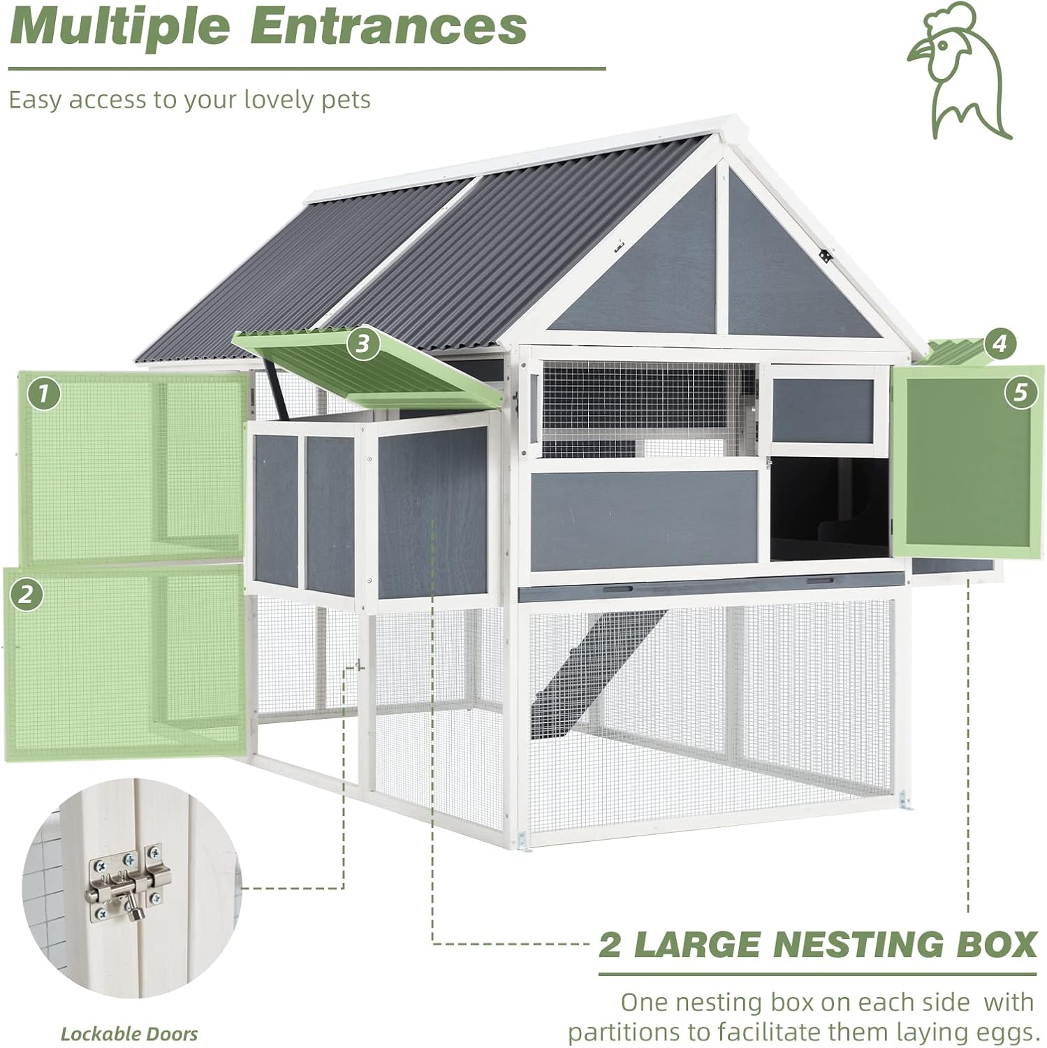 YODOLLA wooden chicken coop with perch.