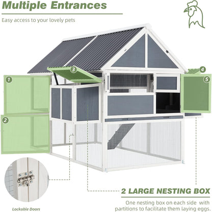 YODOLLA wooden chicken coop with perch.