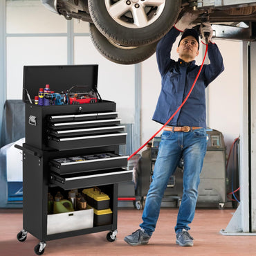 YODOLLA Rolling Tool Chest with Wheels, Detachable Metal Tool Box with Drawers