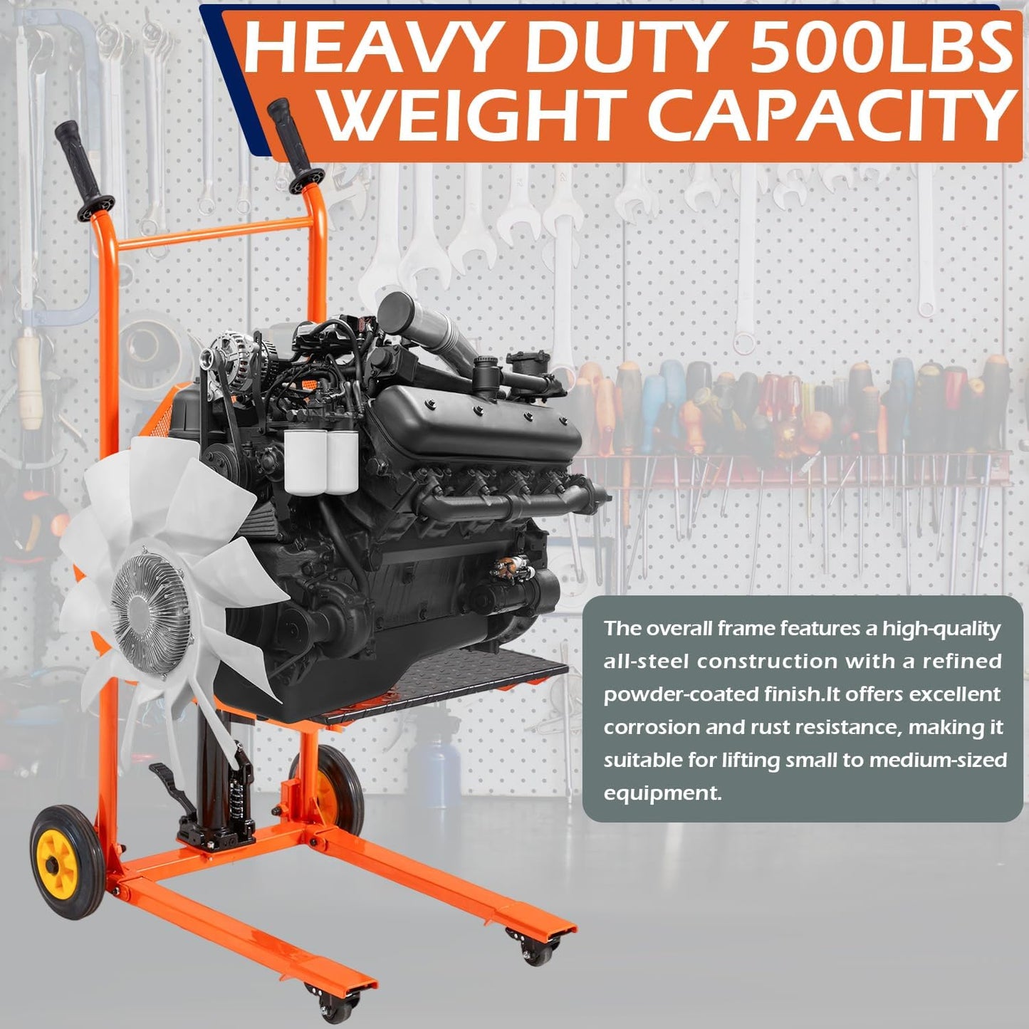 YODOLLA Material Lift Winch Stacker Hydraulic Lift Table Cart 32" Max Lift Height
