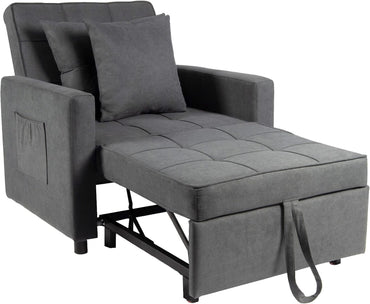 YODOLLA 36" Convertible Chair Bed, Modern Grey