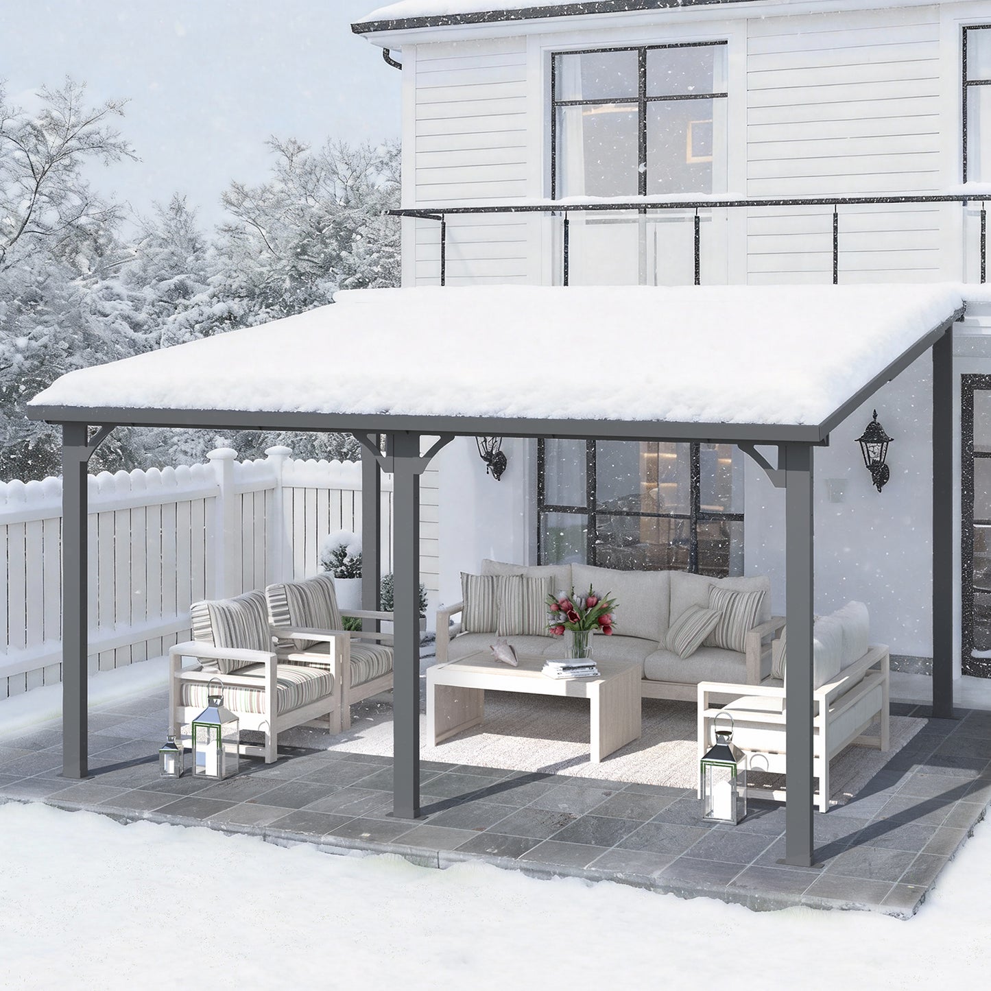 YODOLLA 14' x 12' Outdoor Hardtop Metal Gazebo for Patio