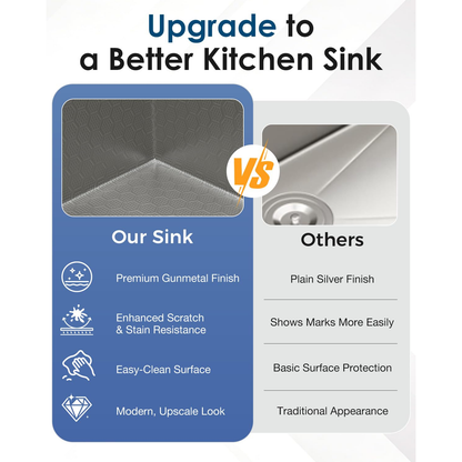 YODOLLA 33x19 In Drop-in/Topmount Kitchen Sink, Stainless Steel Workstation Sink