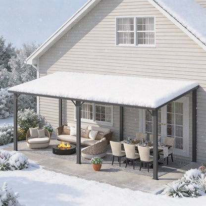 YODOLLA 20' x 8' Outdoor Hardtop Metal Gazebo for Patio