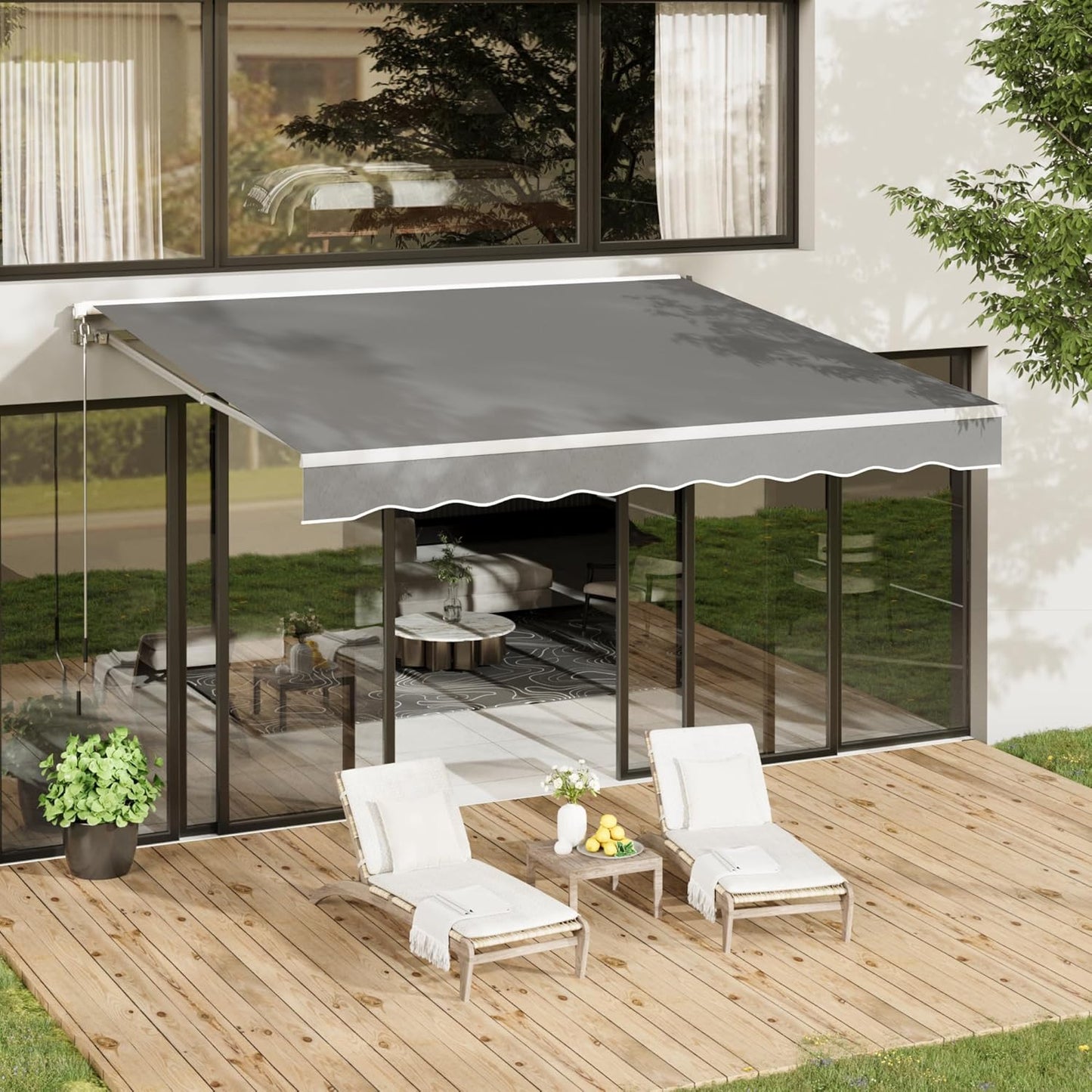 YODOLLA 10x8FT Retractable Awning Replacement Sunshade Canopy