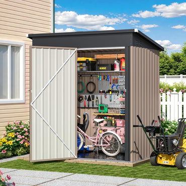 YODOLLA 5'x3' Outdoor Storage Shed with Floor Base