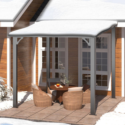 YODOLLA 8' x 8' Outdoor Pergola Hardtop Gazebo,Dark Grey