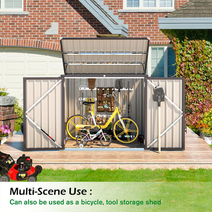 YODOLLA 46 Cu.Ft Outdoor Horizontal Storage Shed, Dark Grey