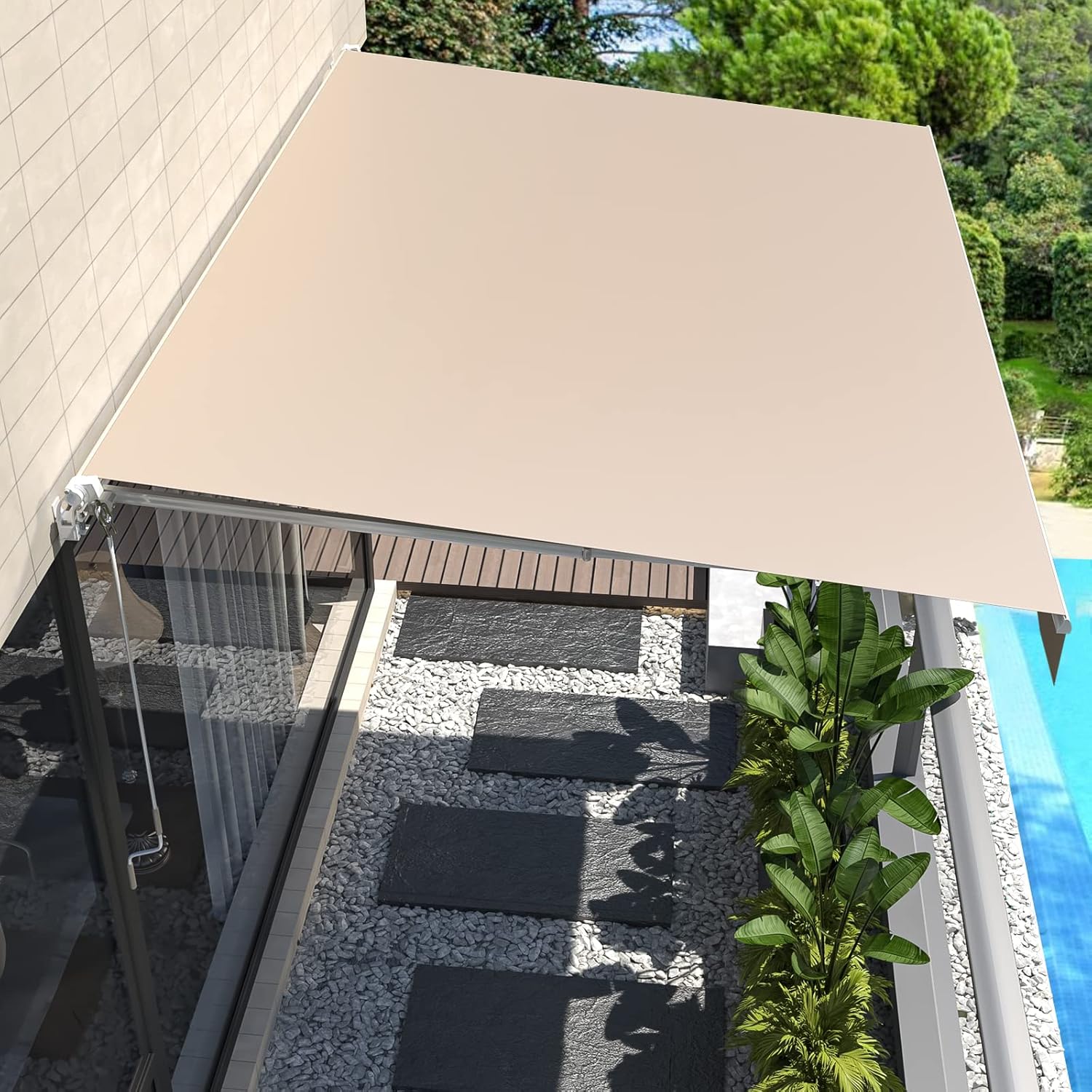 YODOLLA 13'x8' adjustable awning for flexible shading options.