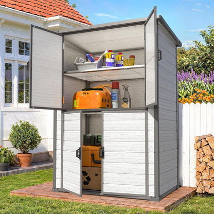 YODOLLA 58 Cu.Ft Resin Storage Cabinet Waterproof with Adjustable Shelves