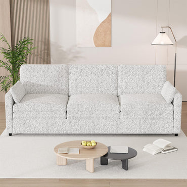 YODOLLA 89" Chenille Sofa, 3-Seater, 2 Removable Pillows, Gray
