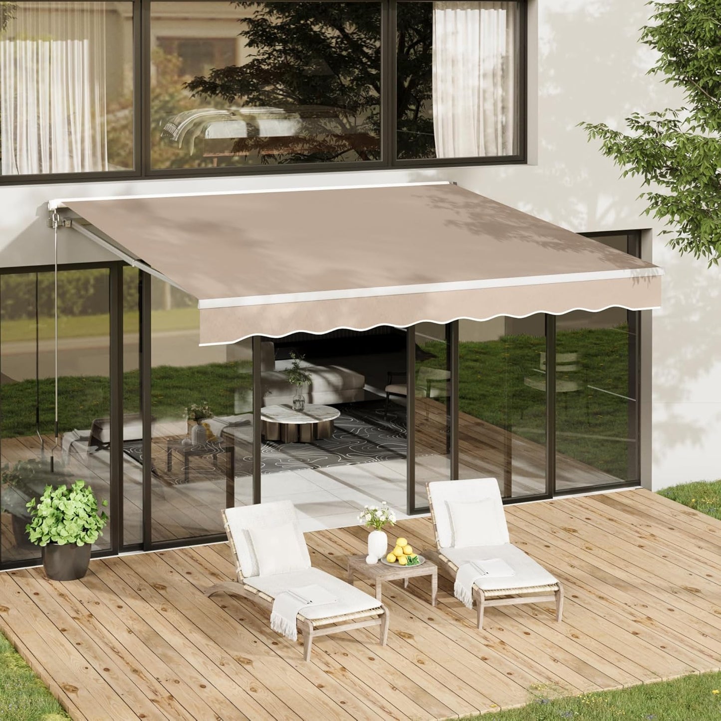 YODOLLA 10x8FT Retractable Awning Replacement Sunshade Canopy