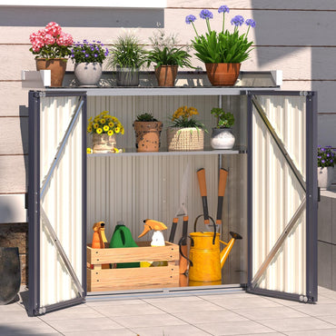 YODOLLA Metal Outdoor Storage Cabinet, Gray