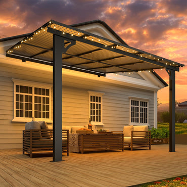 YODOLLA Adjustable Height Outdoor Gazebo Pergola for Patio