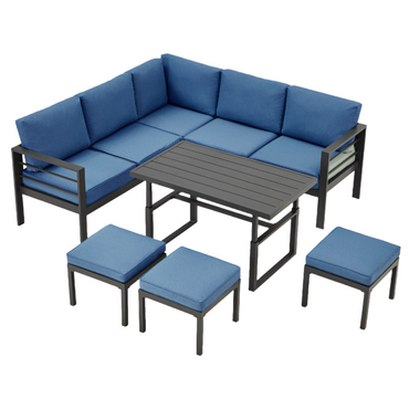 YODOLLA Outdoor Conversation Table and Chair Sets for Lawn Furniture Set, Navy