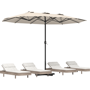 YODOLLA 15x9ft Double-Sided Patio Umbrella, Beige