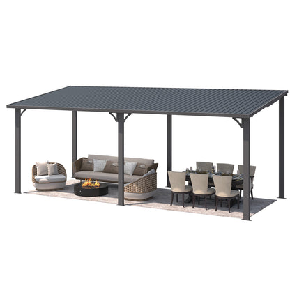 YODOLLA 20' x 8' Outdoor Hardtop Metal Gazebo for Patio