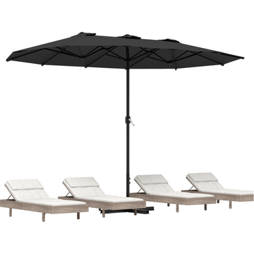 YODOLLA 15x9ft Double-Sided Patio Umbrella, Black