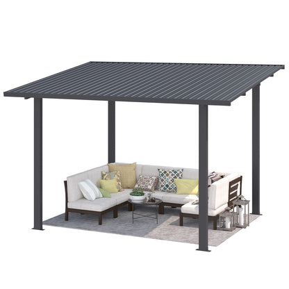 YODOLLA 12' x 8' Outdoor Hardtop Lean to Gazebo for Patio