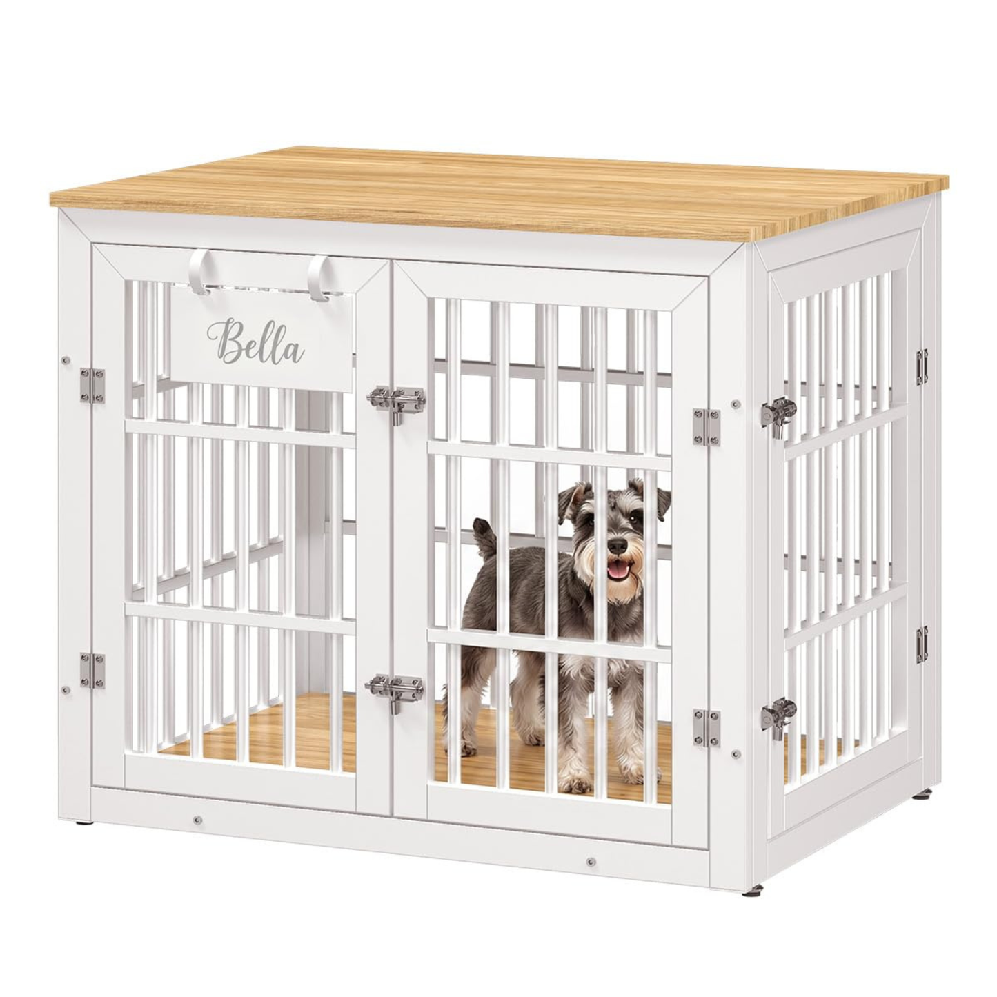YODOLLA 32'' Dog Crate Furniture for Medium Breed, White